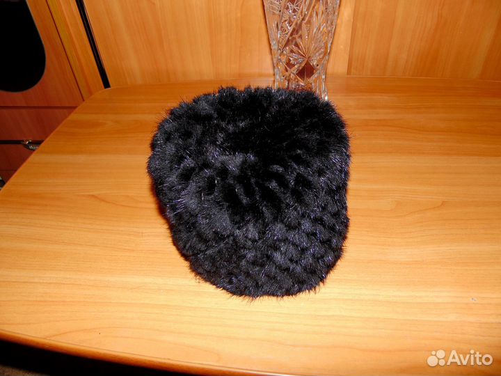 Шапка норковая вязаная