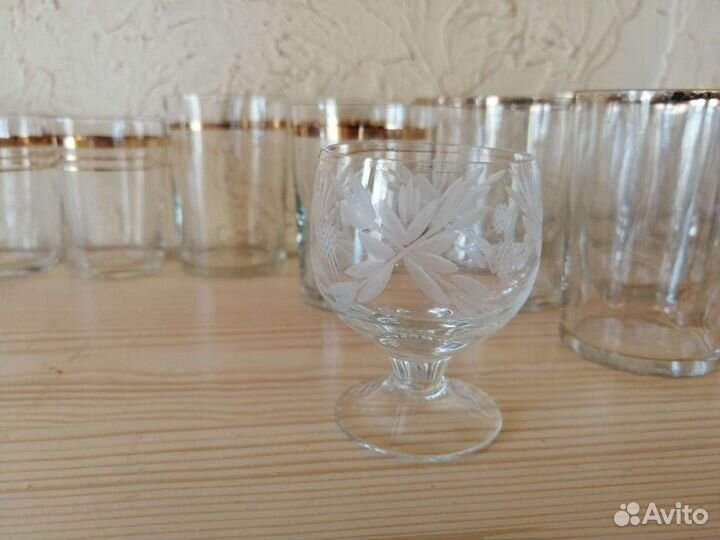 Рюмки и стопки СССР с золотым ободком