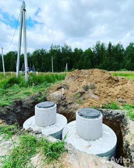 Септик из бетонных колец с установкой