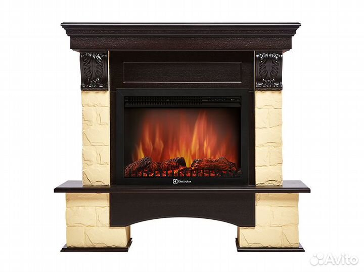 Портал Firelight Forte 25S камень бежевый, шпон в