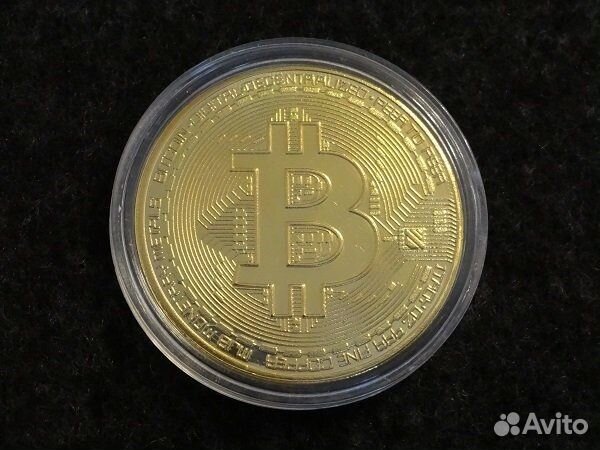 Сувенирная монета Биткоин Bitcoin в капсуле