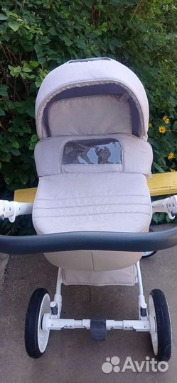 Коляска 2 в 1 indigo porto экокожа/лен