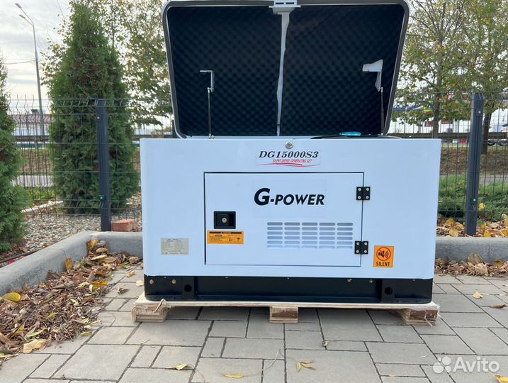 Дизельный генератор 13,5 кВт g-power трехфазный