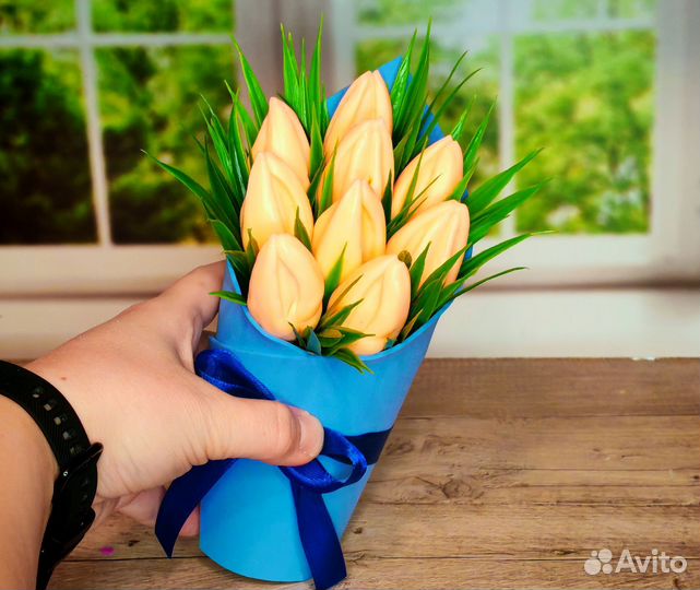 Букет тюльпанов из мыла