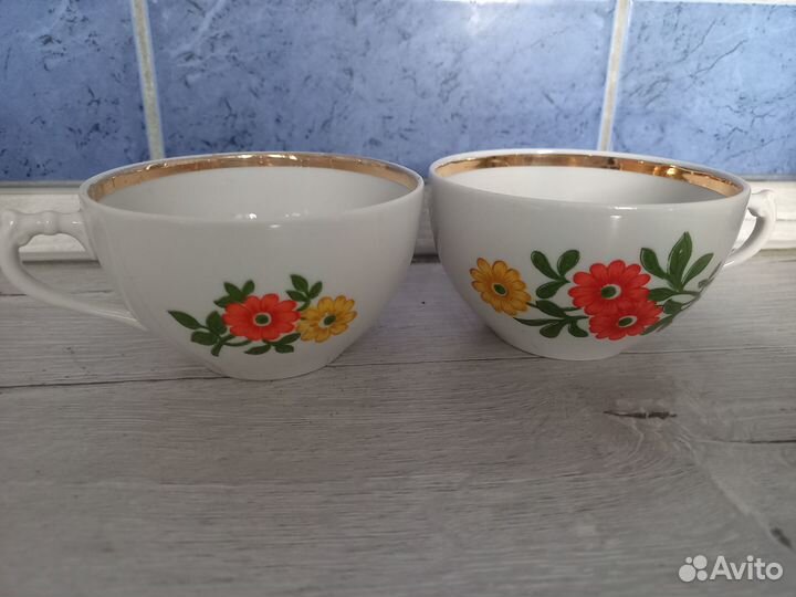 Чашки СССР Дулево фарфор Вербилки бокалы