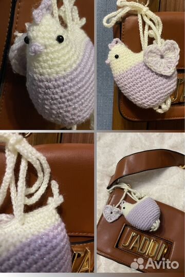 Брелок-обвес вязаный Брелок курочка