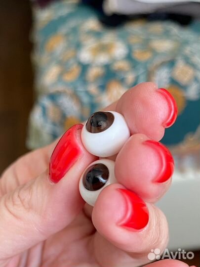 Глаза для кукол бжд 12 мм пластиковые карие