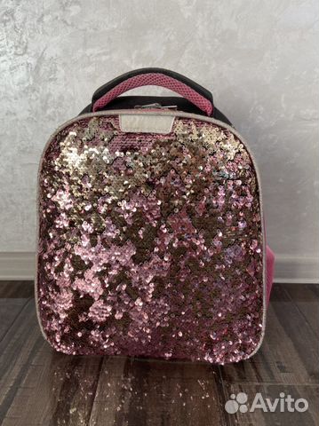 Рюкзак для девочки №1 School розовый с пайетками