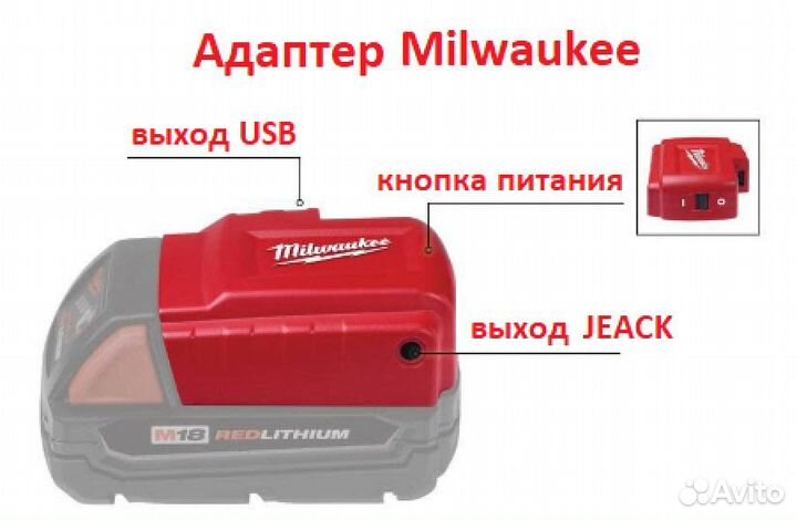 Адаптеры-зарядные устройства Milwaukee 12-18в