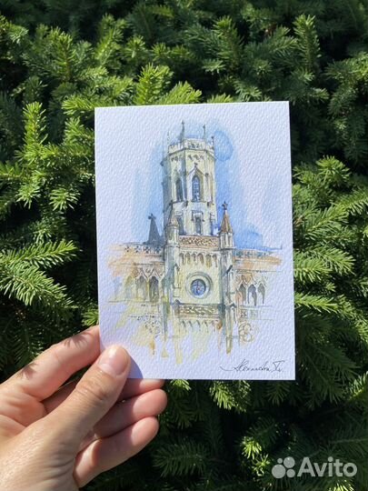 Открытки акварельные Петергоф набор 4 шт