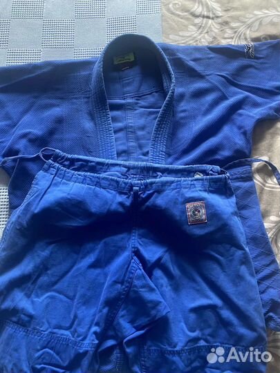 Кимоно для дзюдо 160, синее, mizuno