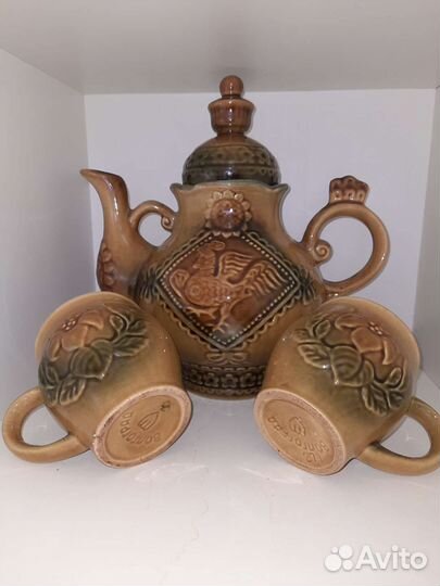 Чайник заварочный керамический и чашки