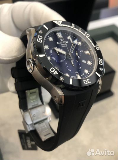 Edox CO-1 Chrono Titanium Blue Dial 45MM