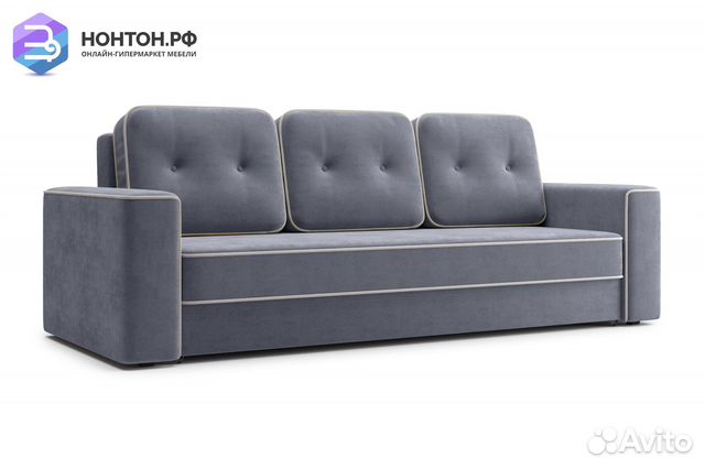 Диван еврокнижка Берген 3-х местный темно-серый