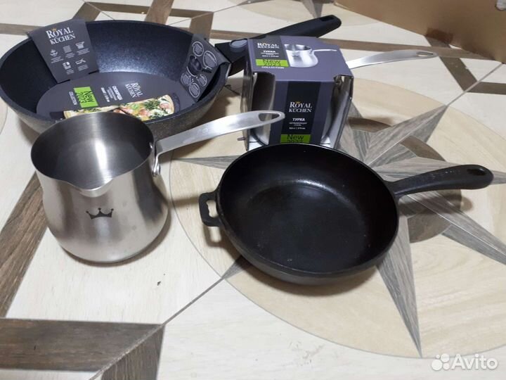 Сковорода 24см Чугун 16см Кувшин Стаканы