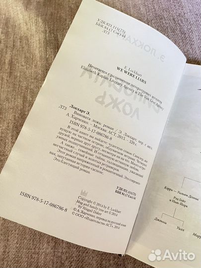 Книга Э. Локхарт Виновата ложь