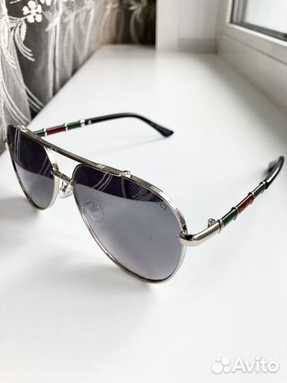 Очки Gucci Aviator зеркальные металлические