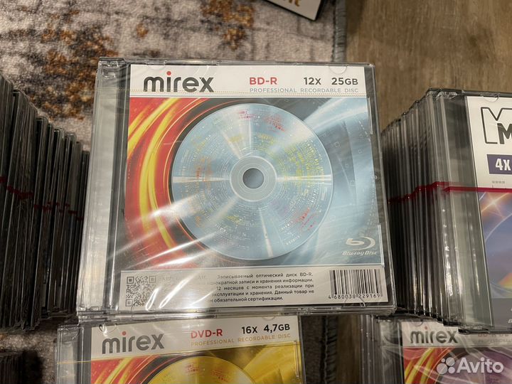 Диски Mirex CD DVD BD новые