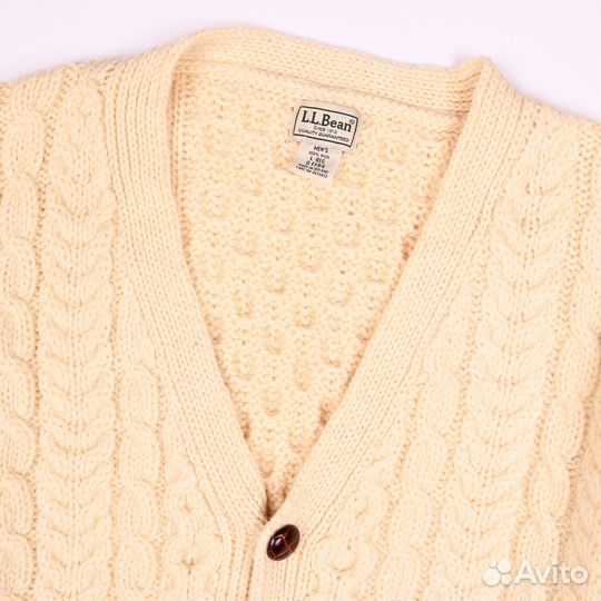 Винтажный кардиган LL Bean канатной вязки, размер