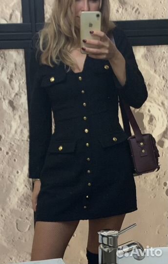 Платье zara букле в стиле chanel. р. S