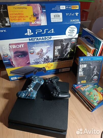 Sony playstation 4 slim + игра + геймпад