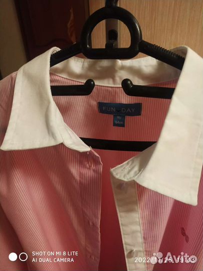 Рубашечка для школы нежно-розовая новая