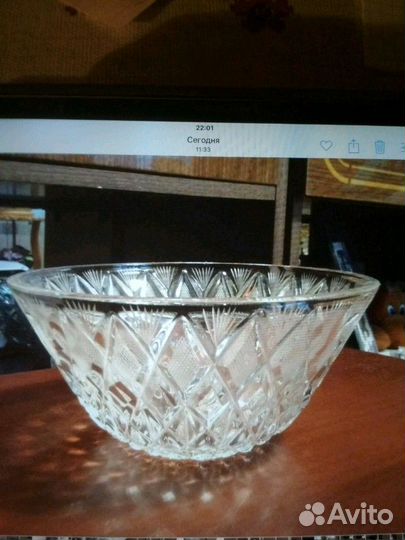 Хрустальный салатник времен СССР. Не использовался