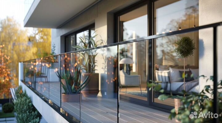 Лестничные перила из стекла