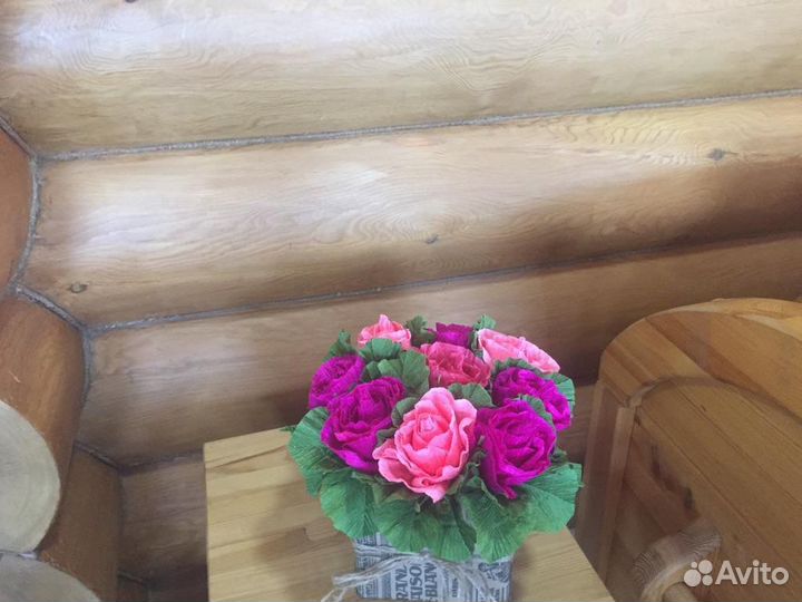 Букет из гофрированной бумаги с конфетами