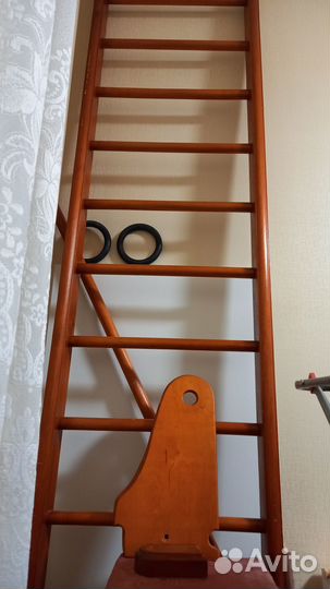 Шведская стенка с турником (деревянная)