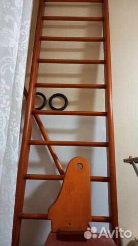 Шведская стенка с турником (деревянная)