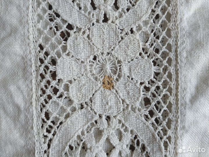 Винтажная скатерть белая кружево 1940-х гг