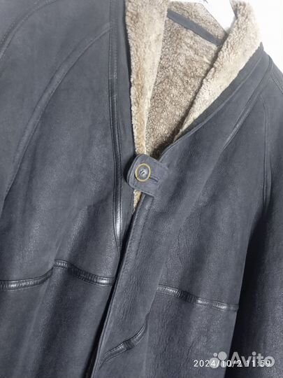 Шикарная винтажная натуральная дубленка Унисекс