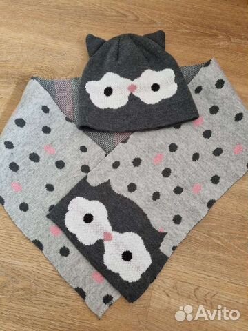 Шапка и шарф набор на 1-2 года