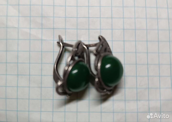 Винтажные серьги с агатом