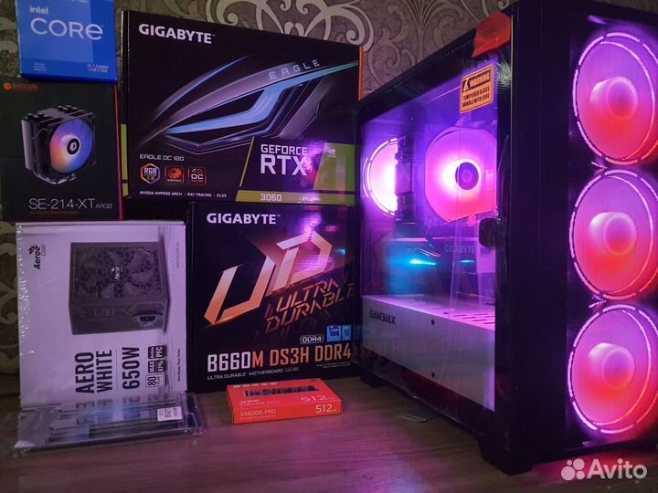 Мощный Пк для Игр на Core i5-12400F+ RTX3060 12Gb