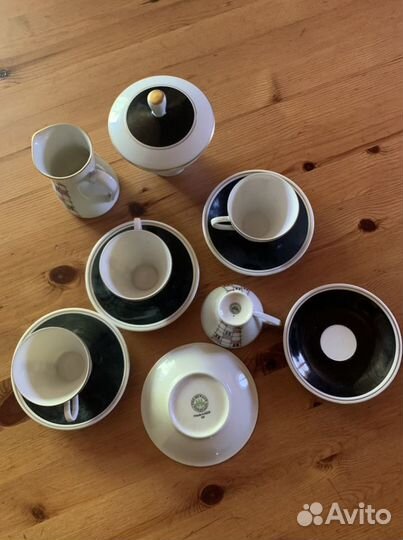 Сервиз кофейный Freiberger гдр костяной