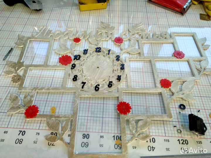 Фоторамка на стену с часами