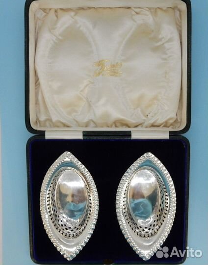 Пара Антикварных Орешниц Стерлинговое Серебро