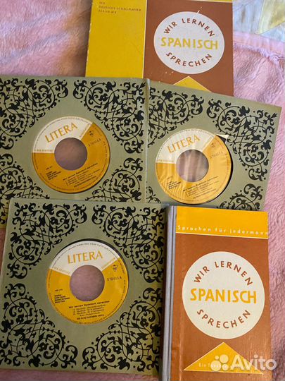 Винил (3шт)*разговорник немецко-испанский, 1964