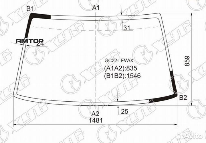 XYG GC22 LFW/X Стекло лобовое nissan vanette largo