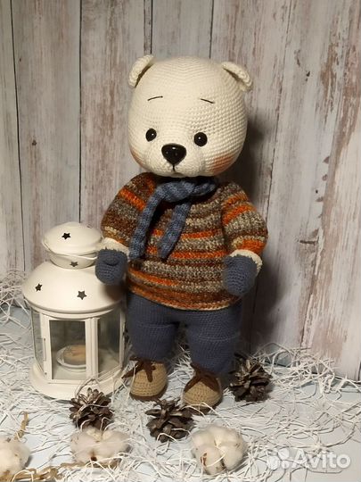 Вязаные игрушки медведь