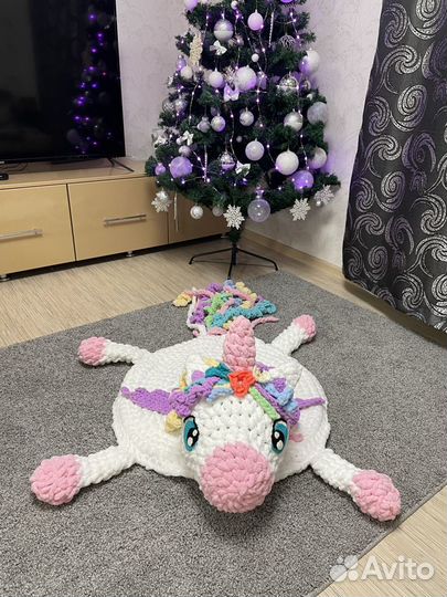 Вязаный плюшевый Детский коврик игрушка единорог