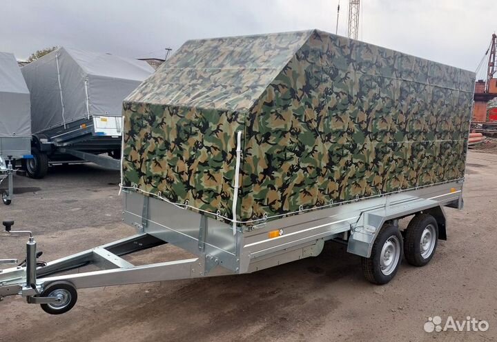 Прицеп 2-осный с балансир. подвеской и борт-трапом