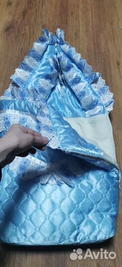 Зимний конверт на выписку, на овечьем меху