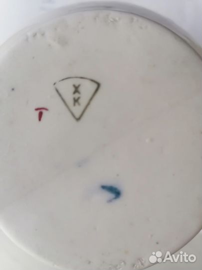 Винтажная ваза Синие цветы Гжель 50-60гг СССР