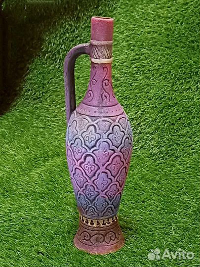 Бутылка для вина с ручкой Красивый глиняный кувшин