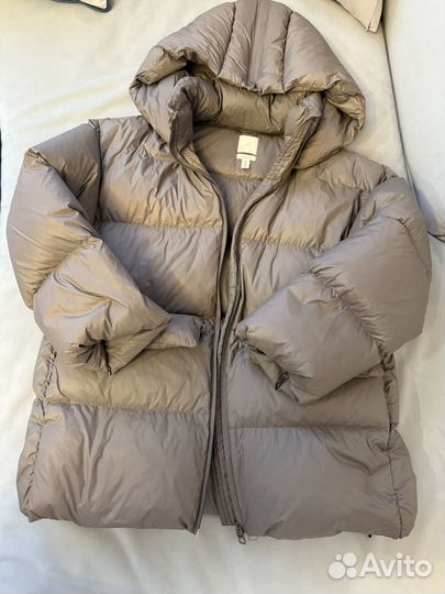 Пуховик hm premium m бежевый