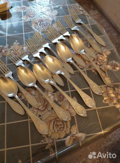 Мельхиоровые ложки вилки ножи СССР