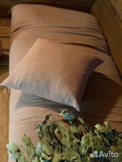 Подушки и валики для бани с ароматным сеном